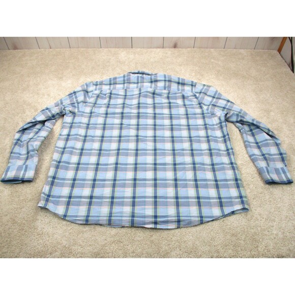 Tommy Bahama Shirt Men 3XLT Blue Pink Plaid Newport Coast Casual Button Up - Picture 8 of 11